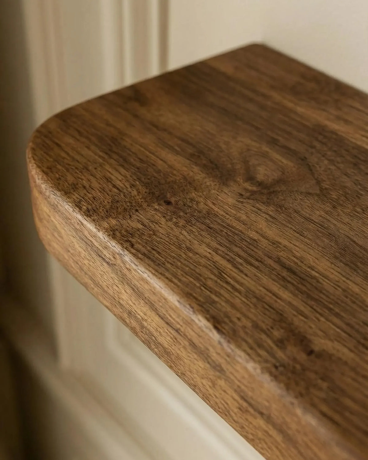 Rounded Edge Floating Shelves for Kitchen - Set of 2, Walnut Finish