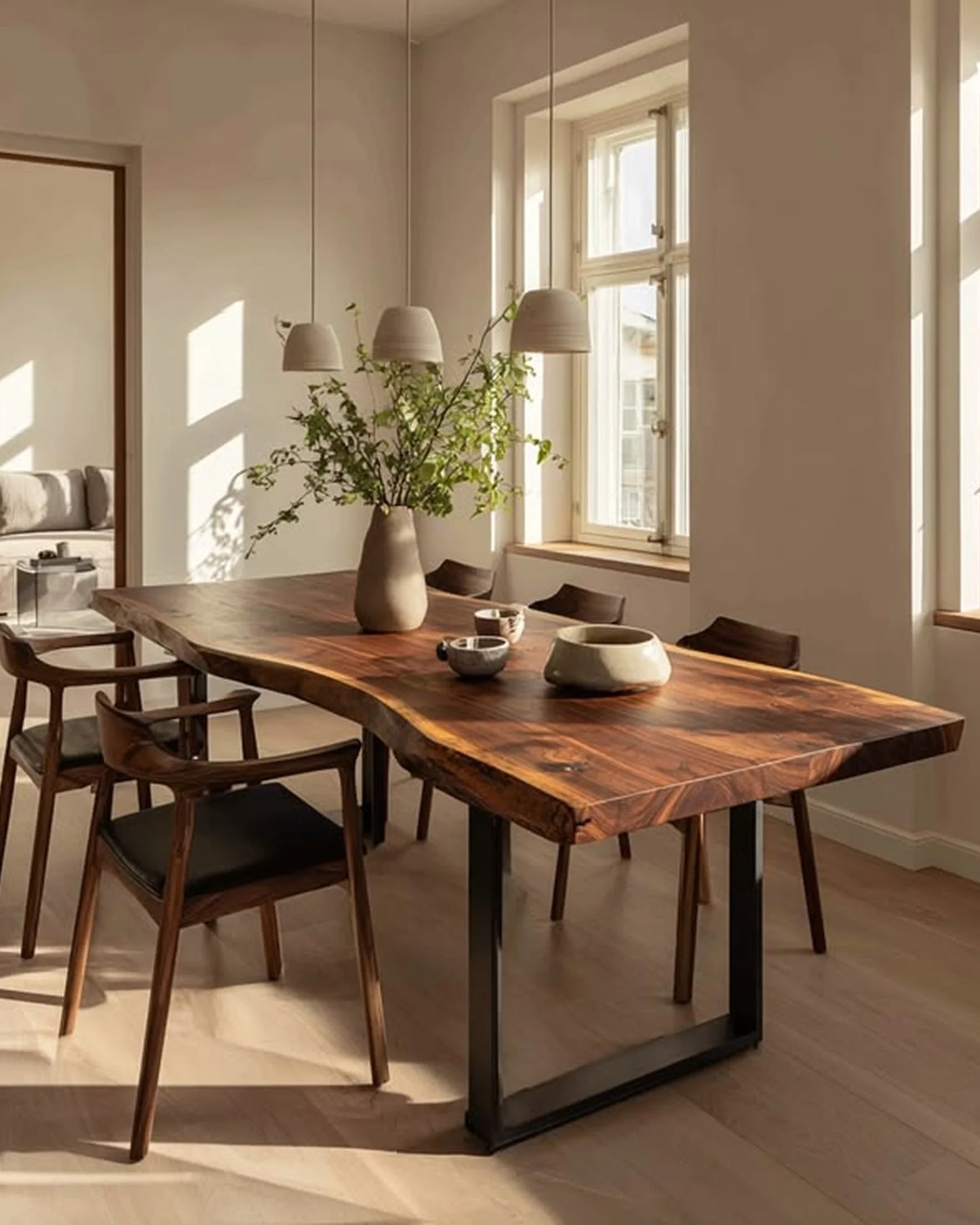 Double Live Edge Solid Wood Tabletop