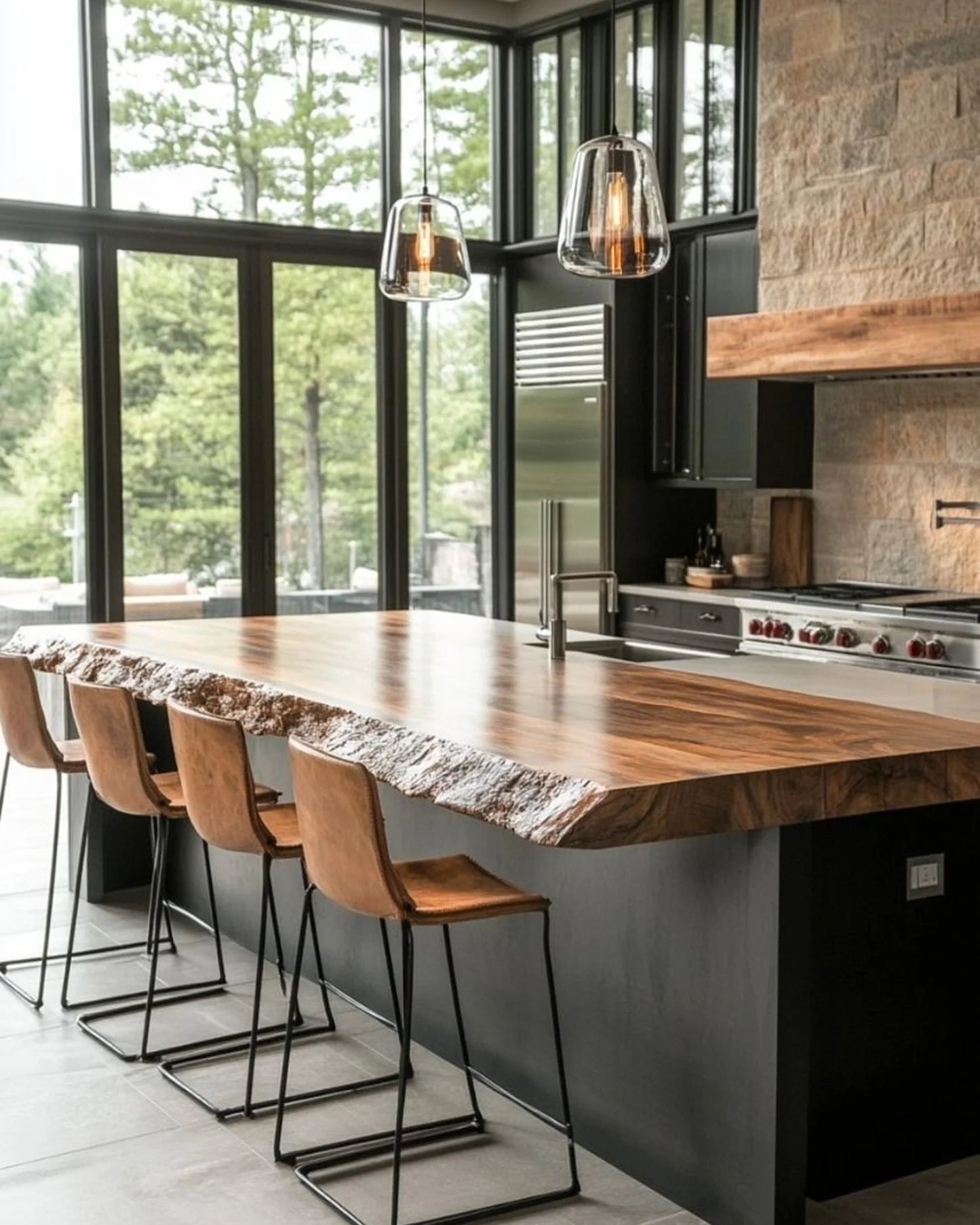 Double Live Edge Solid Wood Tabletop