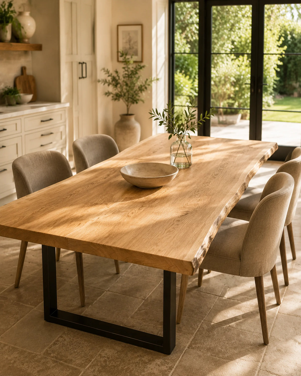 Double Live Edge Solid Wood Tabletop