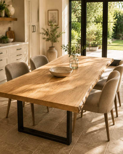 Double Live Edge Solid Wood Tabletop