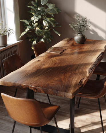 Double Live Edge Solid Wood Tabletop