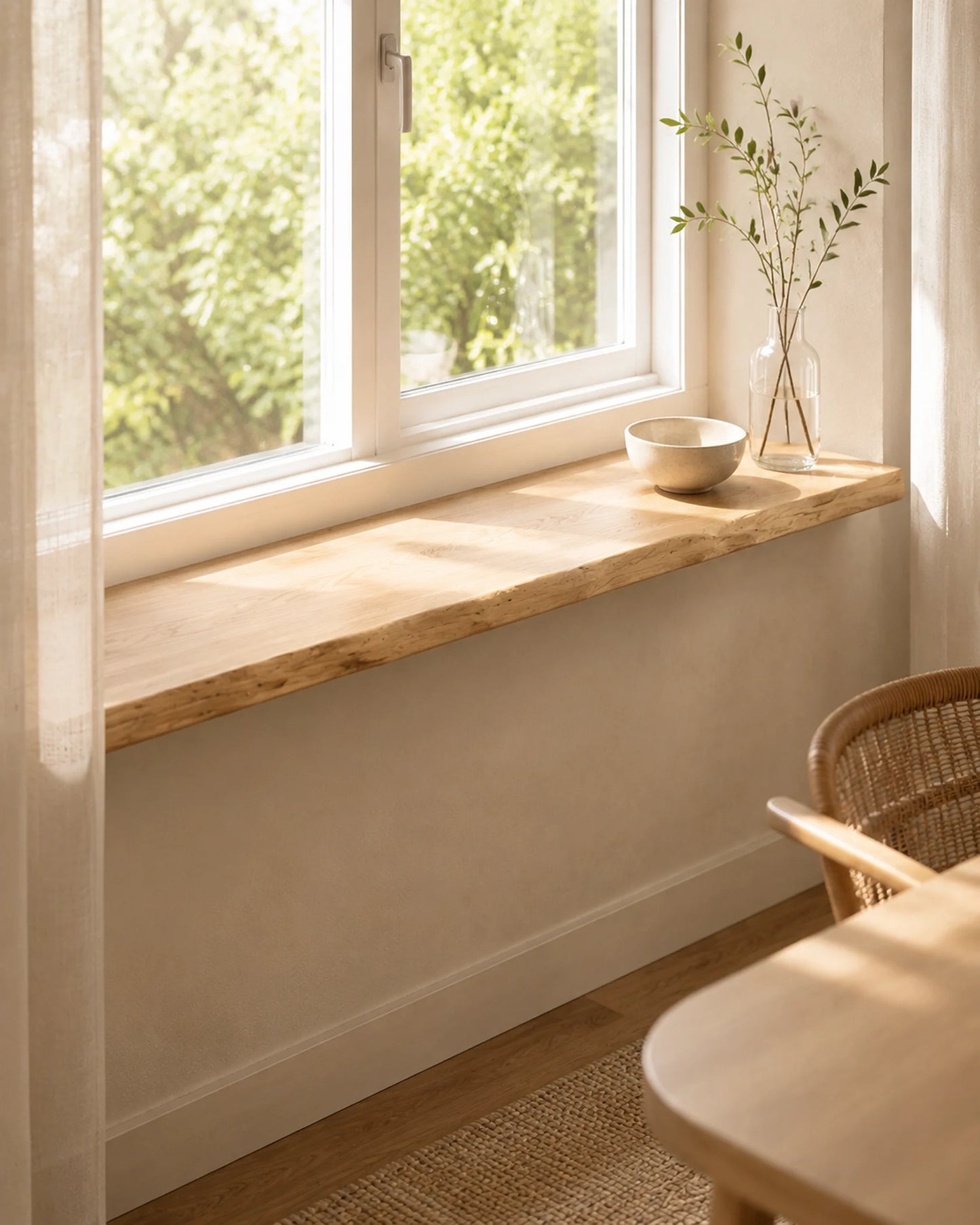 Live Edge Solid Wood Windowsill