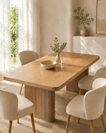 Rounded Edge Solid Wood Tabletop