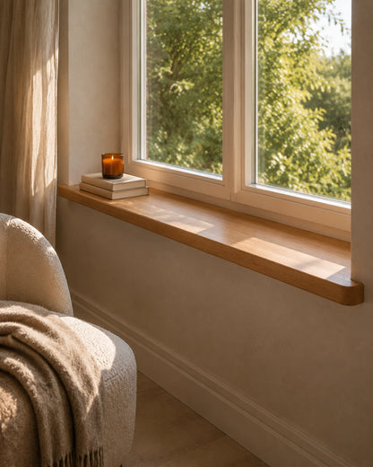 Rounded Edge Solid Wood Windowsill