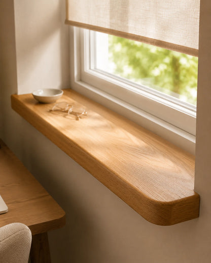 Rounded Edge Solid Wood Windowsill