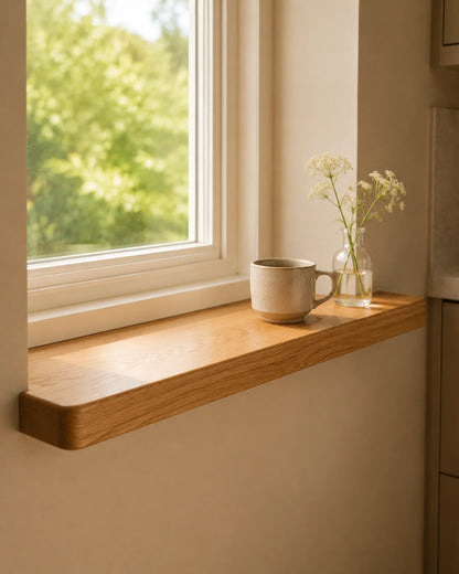 Rounded Edge Solid Wood Windowsill