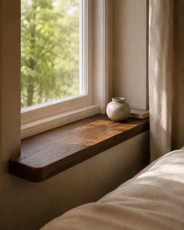 Rounded Edge Solid Wood Windowsill