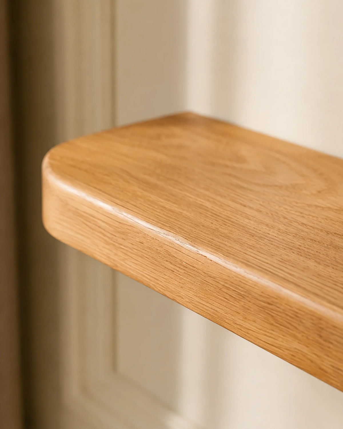 Rounded Edge Floating Shelf for Kitchen - Oak Finish