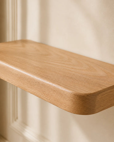 Rounded Edge Floating Shelf for Office - Ash Finish