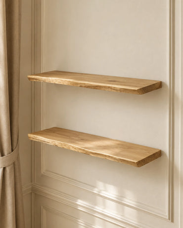 Live Edge Floating Shelf for Nursery - Ash Finish