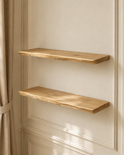 Live Edge Floating Shelf for Nursery - Ash Finish