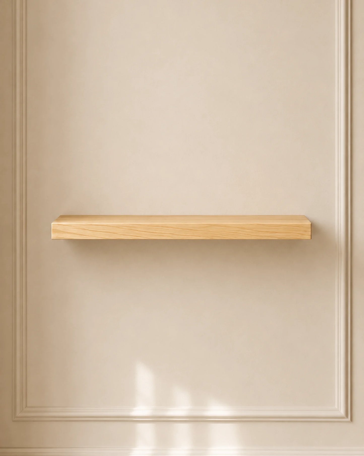 Straight Edge Floating Shelves for Office - Set of 2, Ash Finish