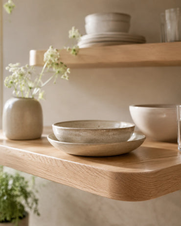 Rounded Edge Floating Shelf for Kitchen - Ash Finish