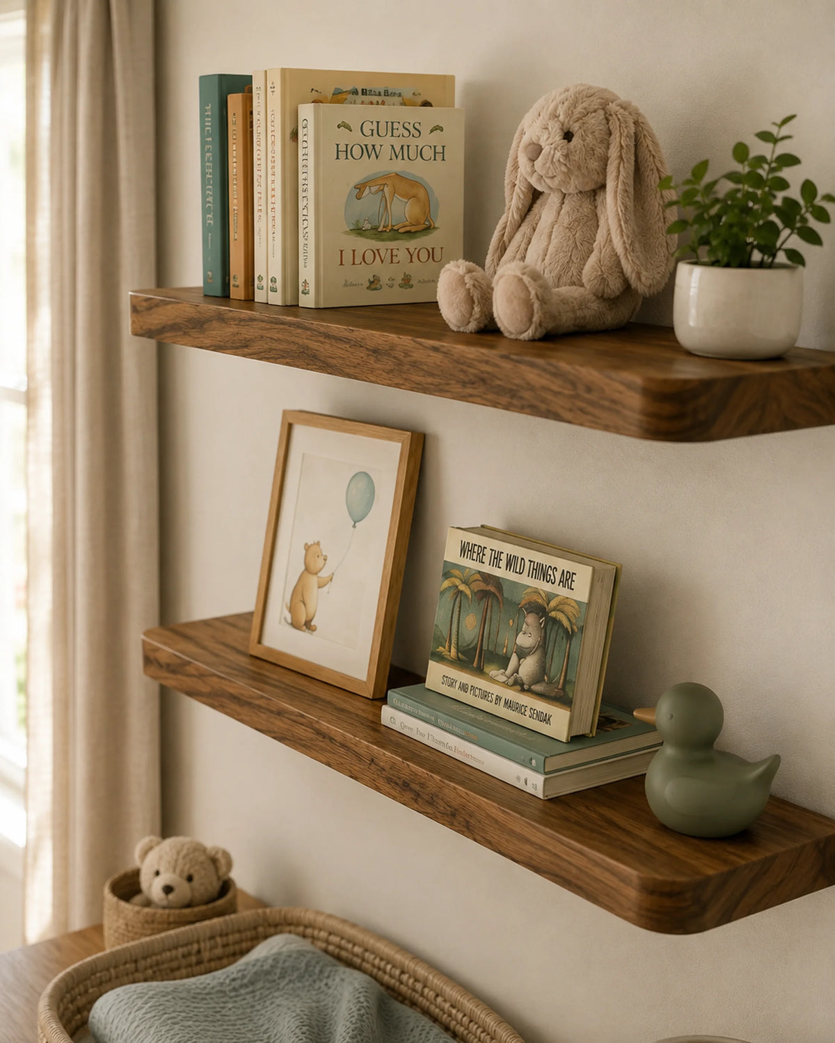 Rounded Edge Floating Shelves - Set of 2