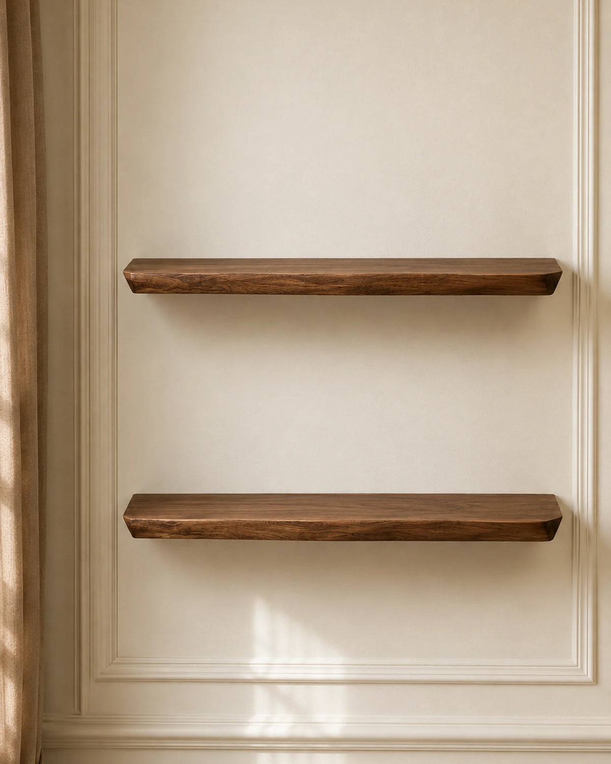Live Edge Floating Shelf for Bathroom - Walnut Finish