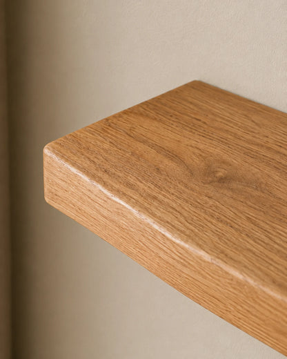 Live Edge Floating Shelf for Kitchen - Oak Finish