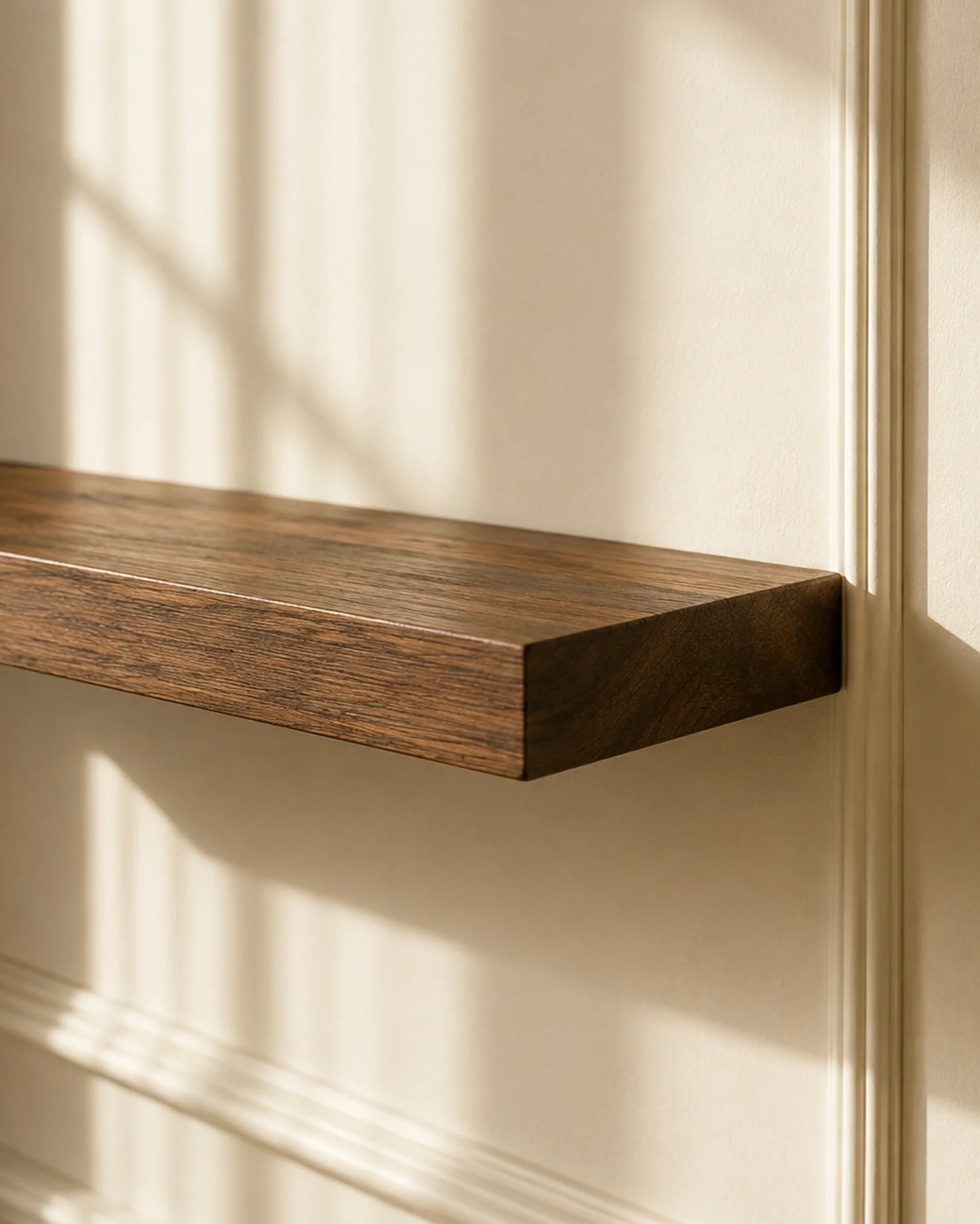 Straight Edge Floating Shelf for Office - Walnut Finish