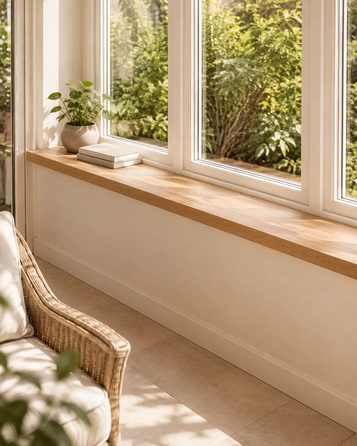 Straight Edge Solid Wood Windowsill